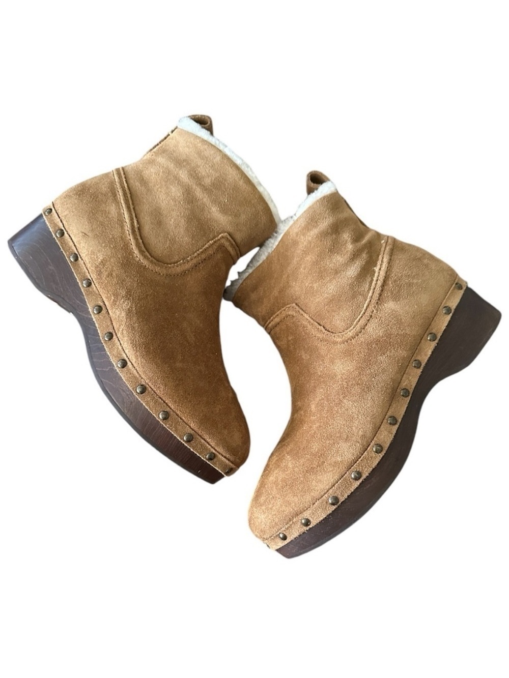 NIB MADEWELL The Marceline Clog Boot in Shearling Toffee Size 5